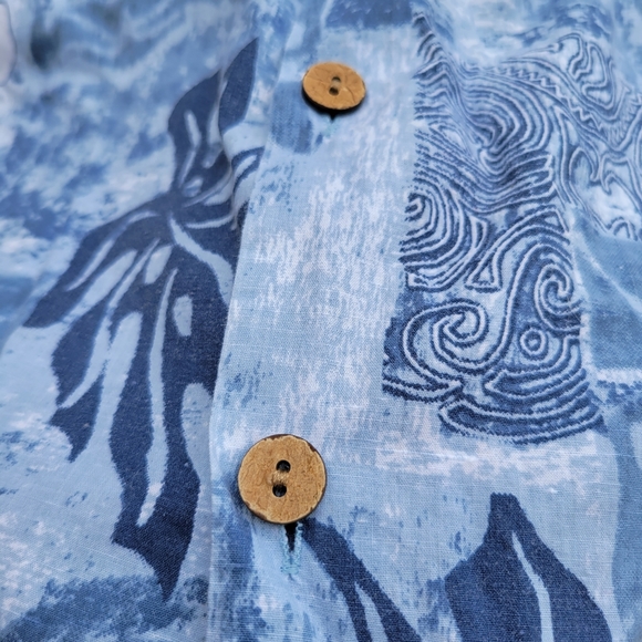 ❤️🩷❤️Maui tropical button up shirt xl blue short sleeve - Picture 2 of 7